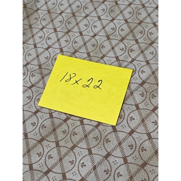 Brown & Tan Cotton Fat Quarter Fabric with Geometric Circles & Plaids Design 18x - Picture 4 of 5